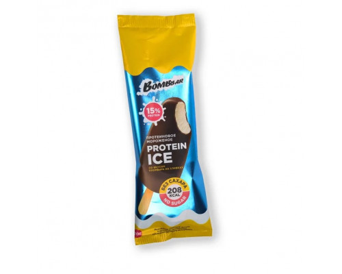 Мороженое BOMBBAR эскимо молочное в шоколаде протеиновое со вкусом пломбира на сливках 6%, Россия, 70г
