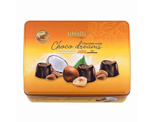 Набор конфет шоколадных LIBRETTO с начинками кокос-миндаль,крем миндальный,ореховый, Россия, 200г