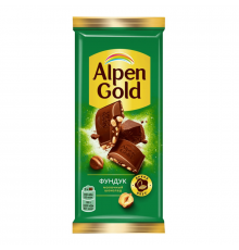 Шоколад ALPEN GOLD молочный с фундуком, Россия, 80г