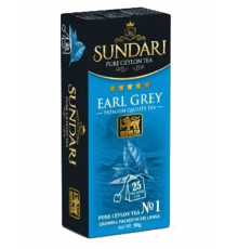 Чай черный SUNDARI 50г Earl Grey со вкусом бергамота в фильтр пакетах, Шри-Ланка, 50г (25*2г)