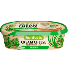 Сыр творожный BONFESTO Cream Cheese Зелень 65%,без змж, Беларусь, 140г