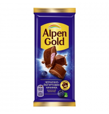 Шоколад молочный ALPEN GOLD Чернично-йогуртовая начинка, Россия, 80г