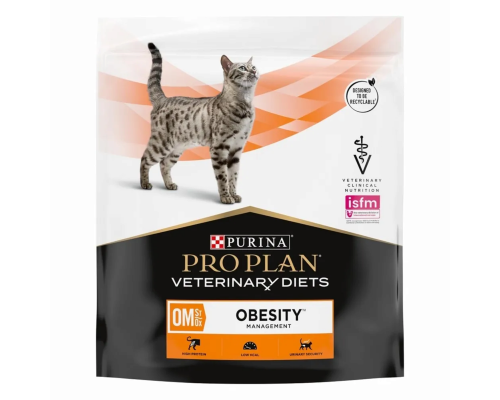 Корм сухой для взрослых кошек PRO PLAN 350г Veterinary Diets OM, для снижения избыточной массы тела,с низкой калорийностью, полнорационный, диетический, Италия