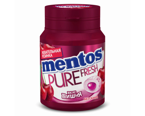 Жевательная резинка MENTOS Pure Fresh со вкусом вишни, Россия, 54г