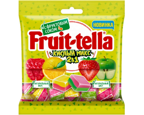 Мармелад жевательный FRUIT-TELLA Кислый микс 2в1, Россия, 70г