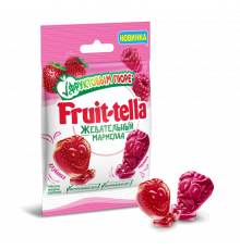 Мармелад жевательный FRUIT-TELLA с фруктовым пюре и вкусами клубники,малины, Россия, 36г