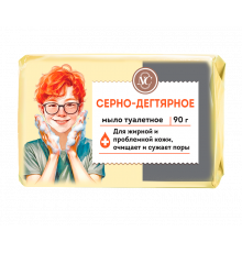 Мыло туалетное твердое НЕВСКАЯ КОСМЕТИКА Серно-дегтярное, Россия, 90г