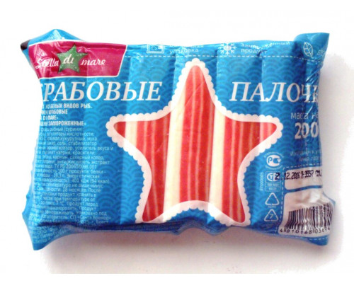 Крабовые палочки STELLA DI MARE мороженые, Россия, 200г