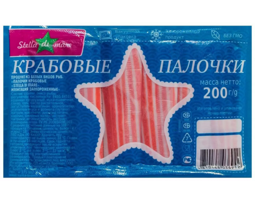 Крабовые палочки STELLA DI MARE мороженые, Россия, 200г