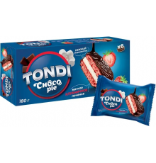 Печенье TONDI Choco Pie клубничное глазированное, Россия, 180г