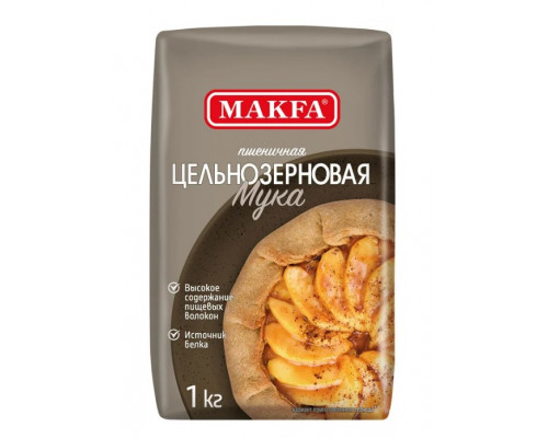Мука пшеничная MAKFA цельнозерновая, Россия, 1кг