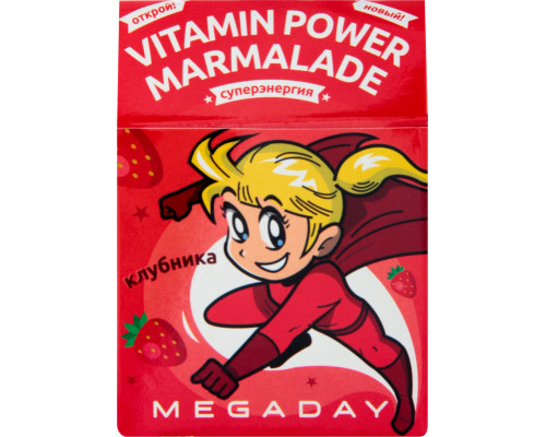 Мармелад жев.MEGADAY Клубника/Чёрнная смородина, Россия, 20г