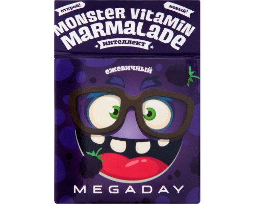 Мармелад жевательный MEGADAY Яблоко/Ежевика, Россия, 20г