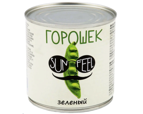 Горошек зеленый SUNFEEL, ж/б, Россия, 425мл/400г