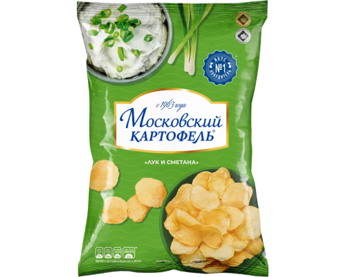 Картофель хрустящий МОСКОВСКИЙ КАРТОФЕЛЬ Лук и сметана, Россия, 120г