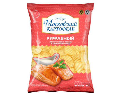 Картофель хрустящий МОСКОВСКИЙ КАРТОФЕЛЬ Атлантический лосось в сливочном соусе, м/у, Россия, 120г