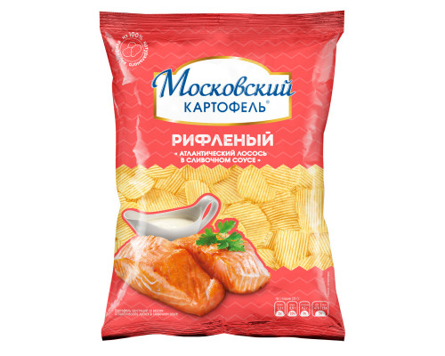 Картофель хрустящий МОСКОВСКИЙ КАРТОФЕЛЬ Атлантический лосось в сливочном соусе, м/у, Россия, 120г