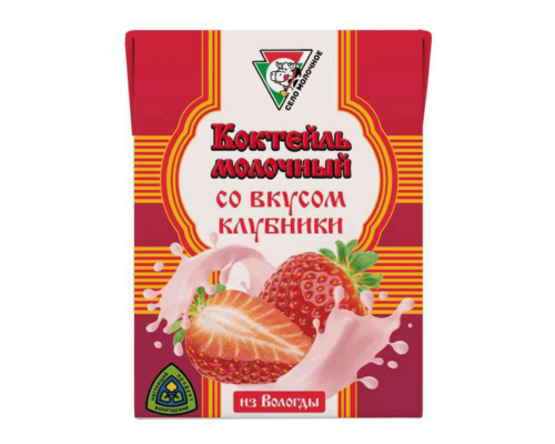 Коктейль молочный ИЗ ВОЛОГДЫ со вкусом клубники 2,5%, без змж, Россия, 0,2л