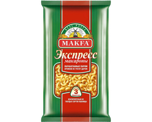 Макаронные изделия MAKFA Рожки Экспресс, группа А, высший сорт, Россия, 400г