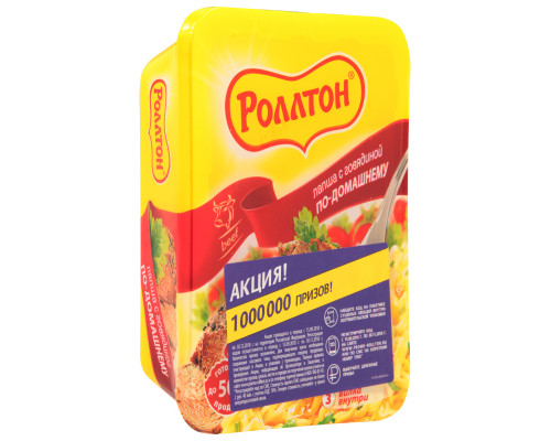 Лапша яичная РОЛЛТОН с говядиной по-домашнему, Россия, 90г