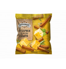 Сухарики ржано-пшеничные ШТУРВАЛ со вкусом сыра, Россия, 40г