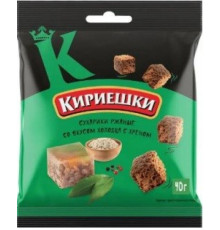 Сухарики ржаные КИРИЕШКИ со вкусом  Холодца с хреном, Россия, 40г