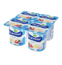 Пр.йогуртный  НЕЖНЫЙ c соком банана и клубники 1,2%, пастериз. пл/б,БЗМЖ, Россия, 100г