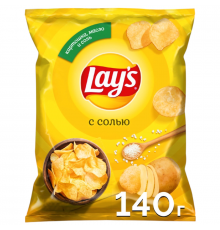 Чипсы картофельные LAY'S с солью, Россия, 140г