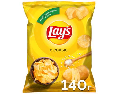 Чипсы картофельные LAY'S с солью, Россия, 140г