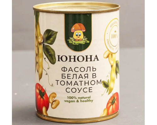 Фасоль белая ЮНОНА в томатном соусе, Россия, 360г