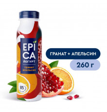 Йогурт питьевой EPICA гранат апельсин 2,5%, без змж, Россия, 260г
