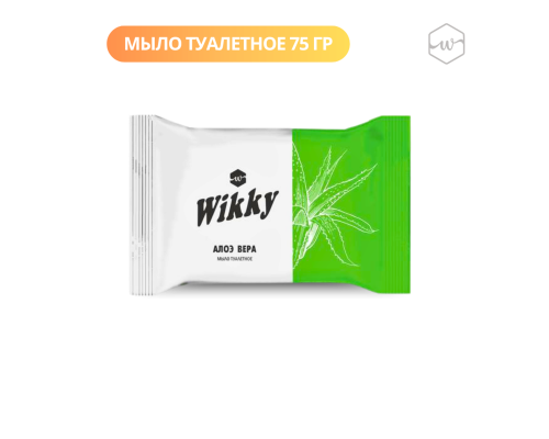 Мыло туалетное WIKKY Алоэ вера глицериновое твёрдое, Россия, 75г