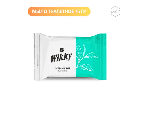 Мыло туалетное WIKKY Зелёный чай глицериновое твёрдое, Россия, 75г