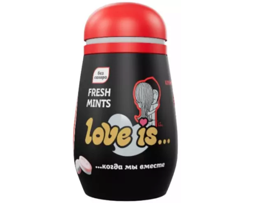 Конфеты освежающие LOVE IS...со вкусом клубники, Китай, 45г