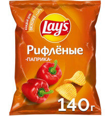 Чипсы картофельные LAY'S Паприка,рифленые, Россия, 140г