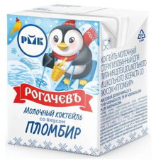 Коктейль молочный РОГАЧЕВЪ со вкусом Пломбир 2,5%, Беларусь, 210г
