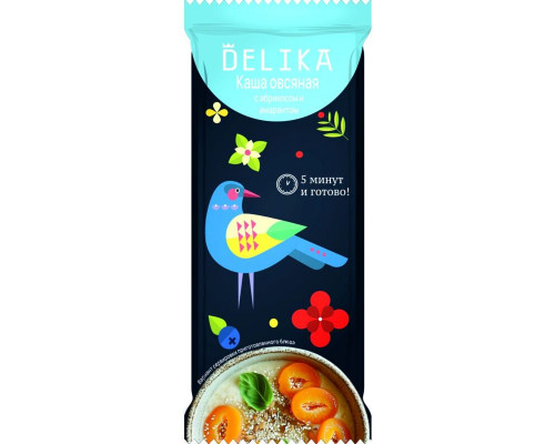 Каша овсяная DELIKA с абрикосом и амарантом, Россия, 40г