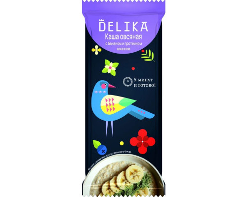 Каша овсяная DELIKA с бананом и протеином конопли, Россия, 40г