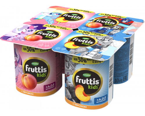 Продукт йогуртный FRUTTIS kids с персиком 2,5%, без змж, Россия, 110г