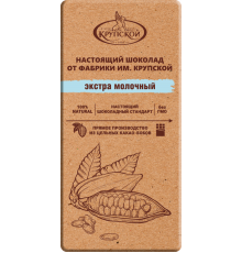 Шоколад экстрамолочный Настоящий шоколад от КФ им. Н.К.Крупской, Россия, 85г