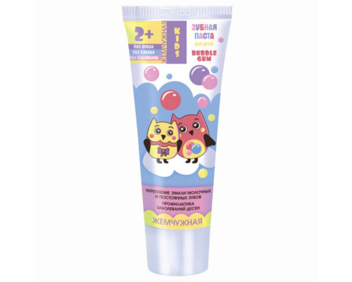 Зубная паста ЖЕМЧУЖНАЯ Kids Bubble Gum для детей 2-6 лет, Россия, 60мл