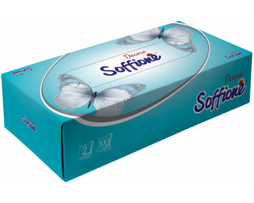 Салфетки бумажные Soffione Decoro 100шт (210*200мм) 2 слоя, Россия