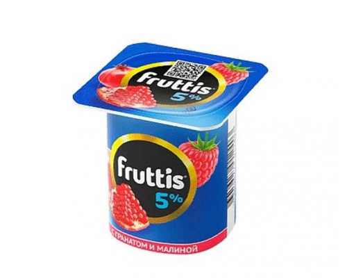Продукт йогуртный FRUTTIS Сливочное лакомство с гранатом и малиной 5%, Россия, 115г