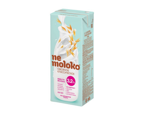 Напиток NEMOLOKO овсяный классический 3,2%, Россия, 200мл