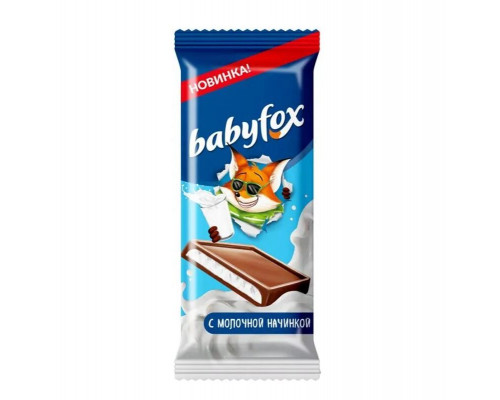 Шоколад молочный Babyfox с молочной начинкой, Россия, 24г