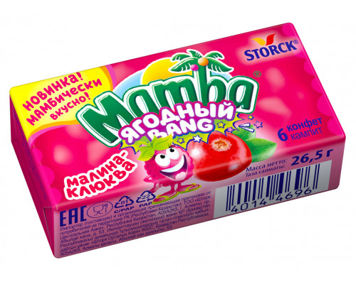 Конфета жевательная МАМБА Ягодный Bang, Германия, 26,5г