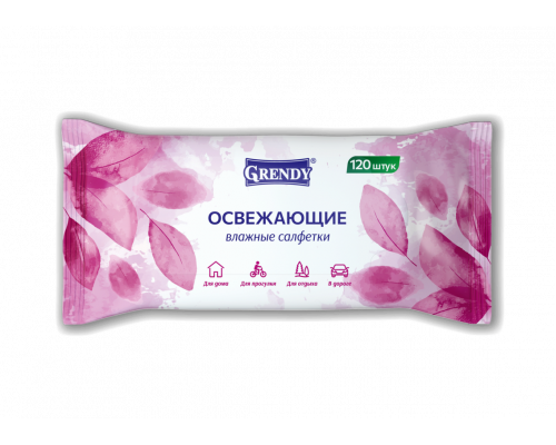 Салфетки влажные GRENDY освежающие, Россия, 120шт