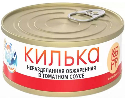 Килька КРЫМ черноморская (шпрот) неразделанная обжаренная в томатном соусе, Россия, 240г