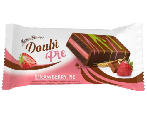 Кекс шоколадный Doubi Pie в шоколадной глазури с клубничной начинкой, Турция, 40г