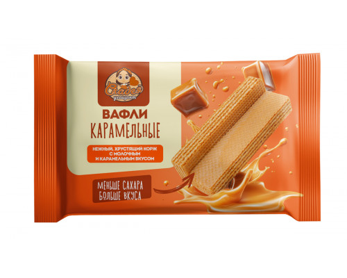 Вафли СЛАДЕЯ УГОЩАЕТ Карамельные, Россия, 240г
